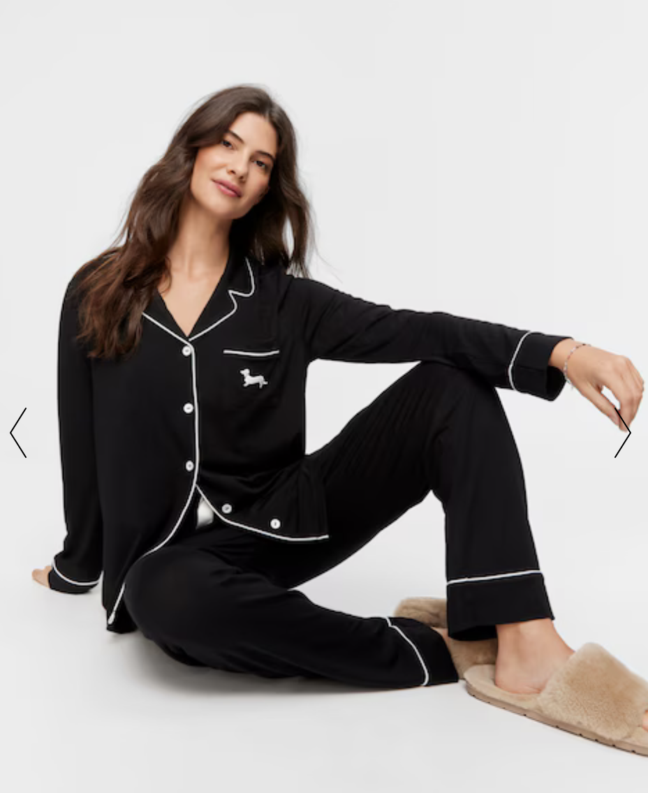 Peter Alexander Black Bamboo Long Pj Set